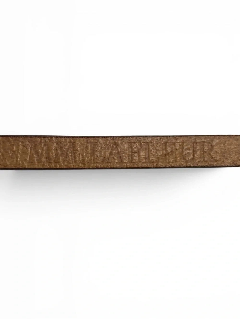 M.M. LAFLEUR Italian Leather Belt Super Thin Dress Accessory in Tan Beige Size L